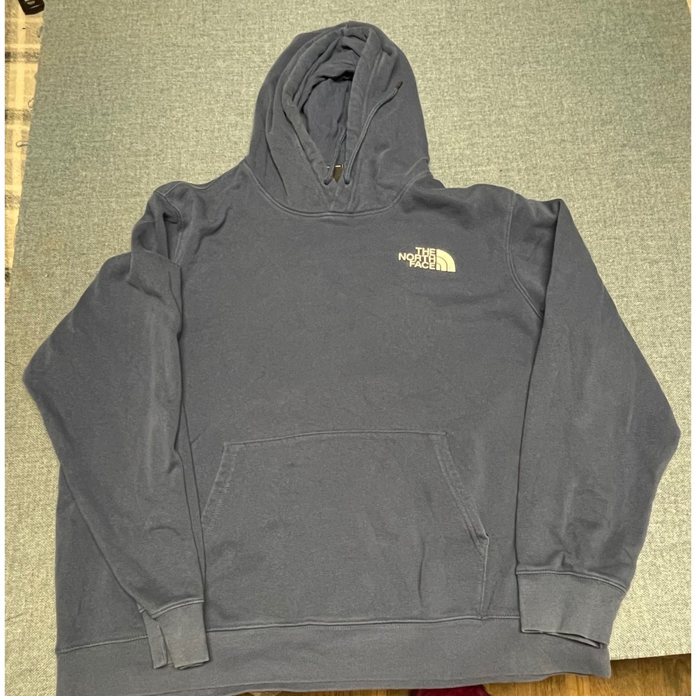 The North Face Mens XXL Navy Blue Never Stop Exploring Box Logo Pullover Hoodie